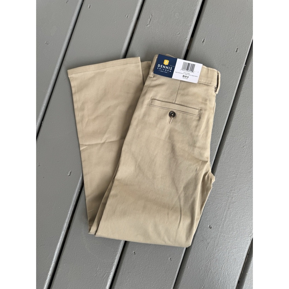 Dennis Uniforms Khaki Irvington Flat Front Khaki Dress Pants‎ School B10 Slim